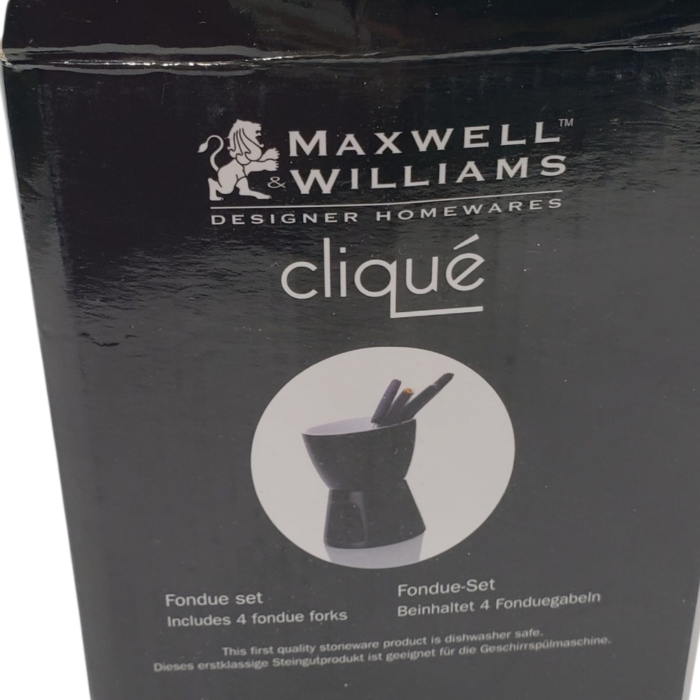 🔷️New Maxwell & Williams Black Fondue Set 4 Forks Chocolate - Picture 8 of 10